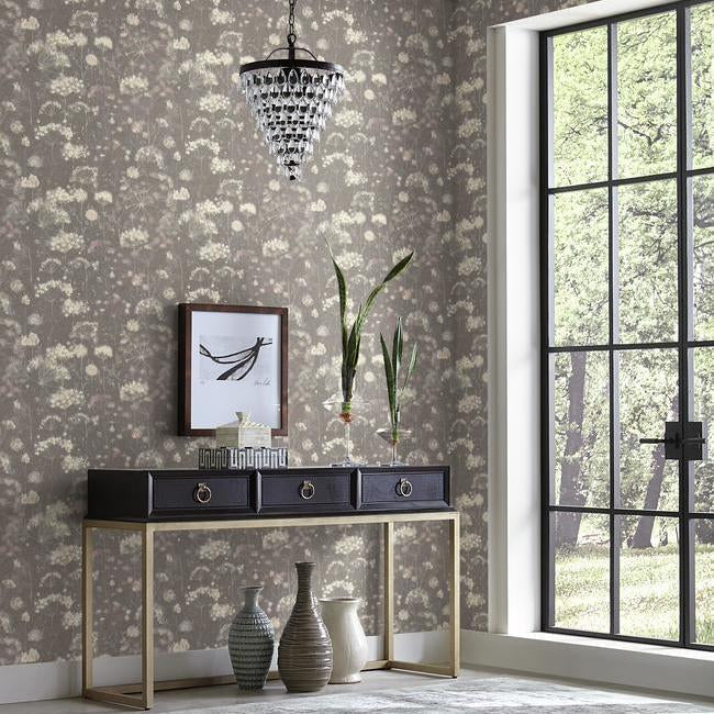 botanical-fantasy-wallpaper-dark-grey-purple-york-wallcoverings-na0544 - York Wallcoverings Wallpaper