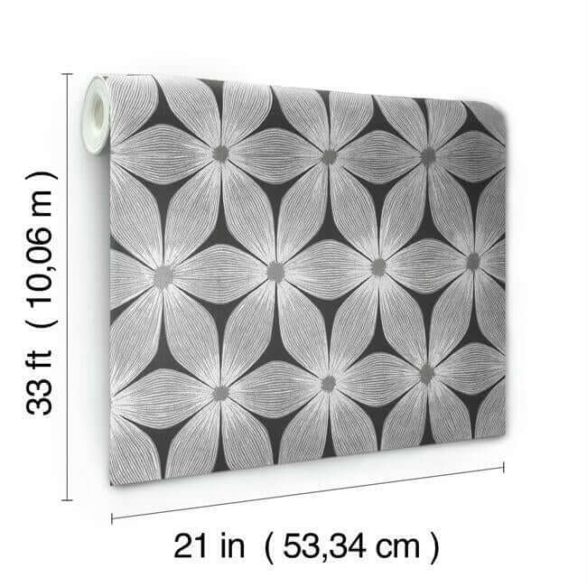 everlasting-black-silver-wallpaper-york-wallcoverings-ci2305 - York Wallpaper Wallpaper