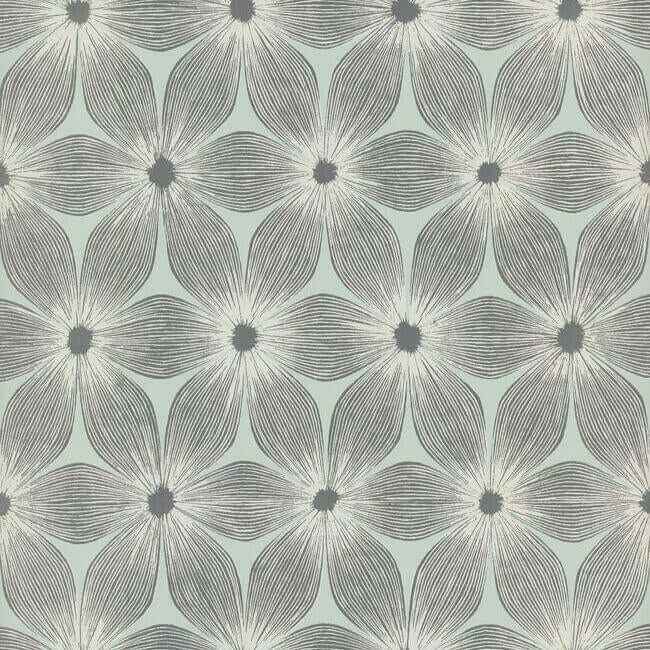 Everlasting Blue & Silver Wallpaper - York Wallcoverings - CI2303