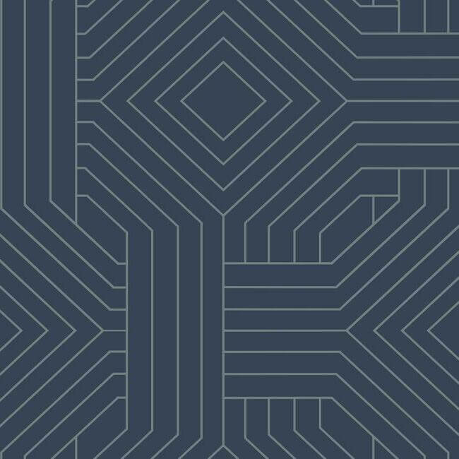 diverging-diamonds-navy-wallpaper-york-wallcoverings-ci2375 - York Wallpaper Wallpaper