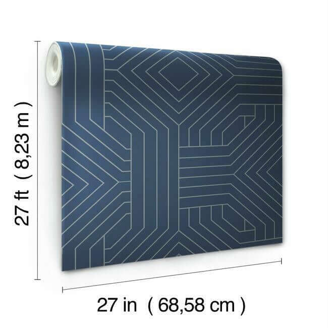diverging-diamonds-navy-wallpaper-york-wallcoverings-ci2375 - York Wallpaper Wallpaper