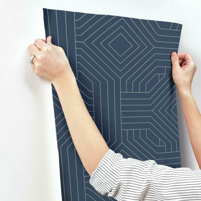 diverging-diamonds-navy-wallpaper-york-wallcoverings-ci2375 - York Wallpaper Wallpaper
