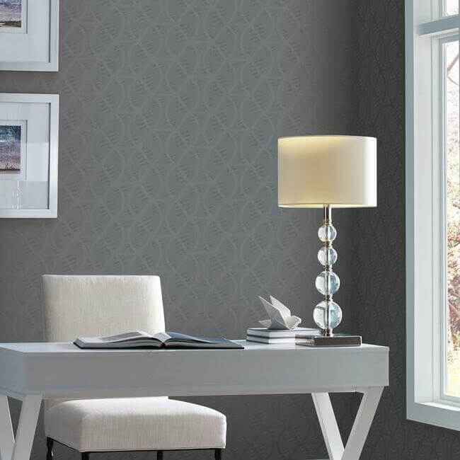 Opposites Attract Dark Grey Wallpaper - York Wallcoverings - CI2383 - York Wallcoverings Wallpaper