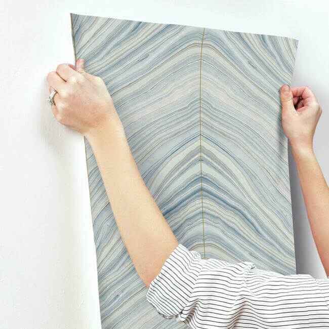 Onyx Strata Blue Wallpaper - York Wallcoverings - CI2412 - York Wallcoverings Wallpaper