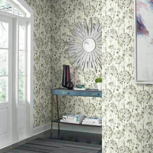 Flourish Beige Wallpaper - York Wallcoverings - CI2425 - York Wallcoverings Wallpaper