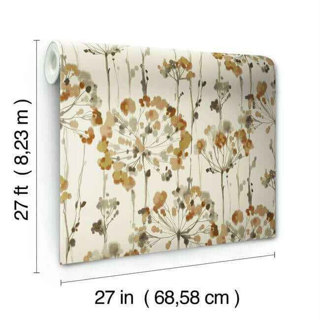 Flourish Cream & Gold Metallic Wallpaper - York Wallcoverings - CN2105 - York Wallcoverings Wallpaper