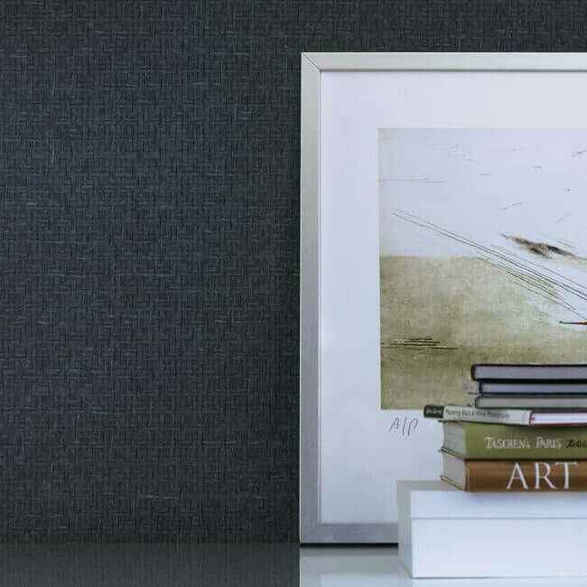 Tatami Weave Navy Wallpaper - York Wallcoverings - OG0529 - York Wallcoverings Wallpaper