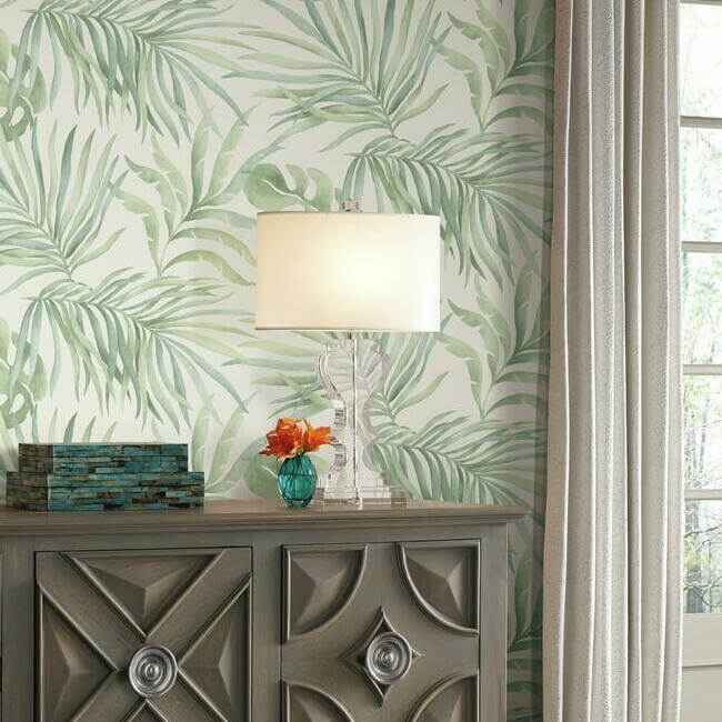 Paradise Palm Light Green Wallpaper - York Wallcoverings - SO2452 - York Wallcoverings Wallpaper