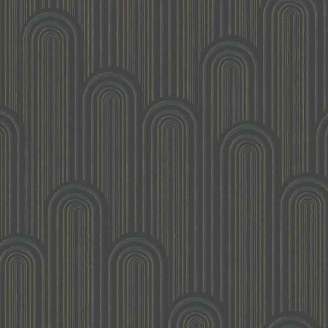 Speakeasy Black Metallic Wallpaper - York Wallcoverings - CA1540