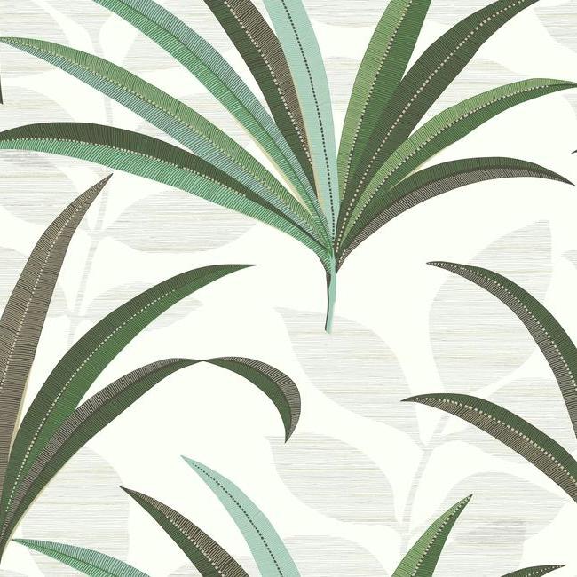 el-morocco-palm-wallpaper-whitegreen-york-wallcoverings-ca1553 - York Wallcoverings Wallpaper