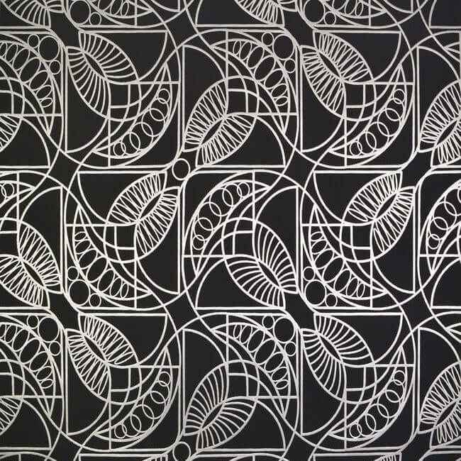 Cartouche Black & Silver Wallpaper - York Wallcoverings - NW3528