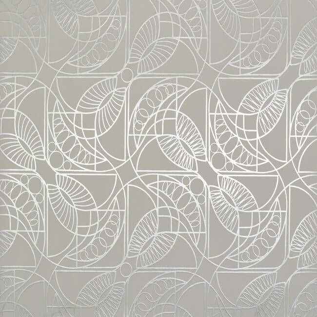 Cartouche White & Silver Wallpaper - York Wallcoverings - NW3524 - York Wallcoverings Wallpaper