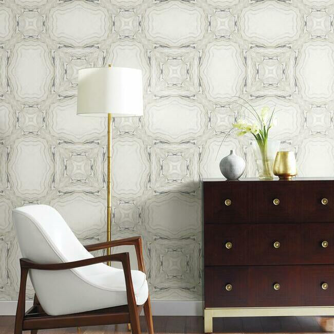 stone-kaleidoscope-wallpaper-greyblack-york-wallcoverings-y6230601 - York Wallcoverings Wallpaper
