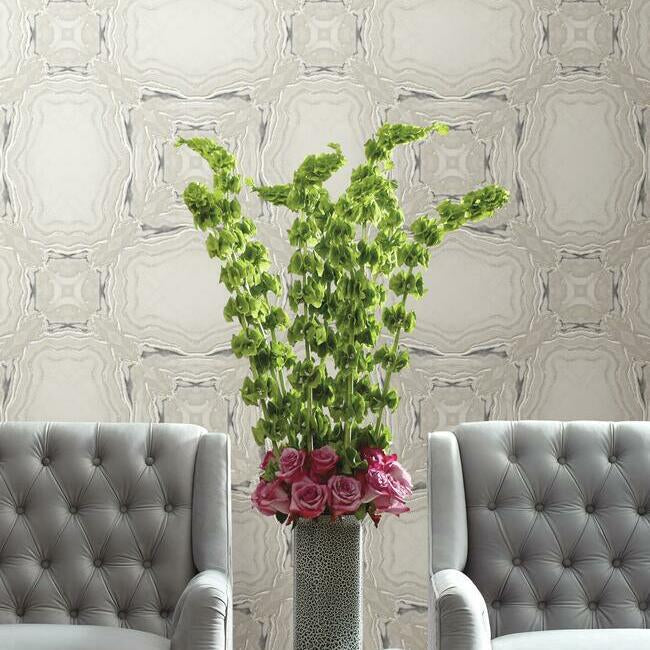 stone-kaleidoscope-wallpaper-greyblack-york-wallcoverings-y6230601 - York Wallcoverings Wallpaper