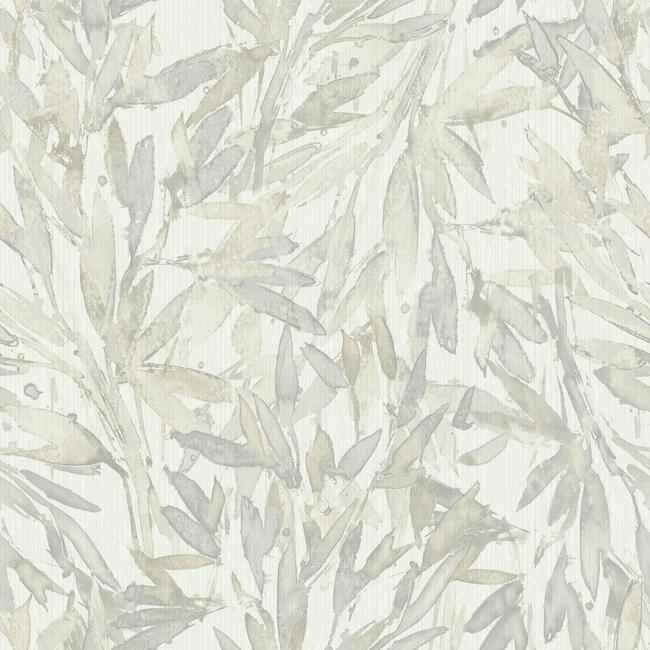 Rainforest Leaves Cream & Grey Wallpaper - York Wallcoverings - Y6230702