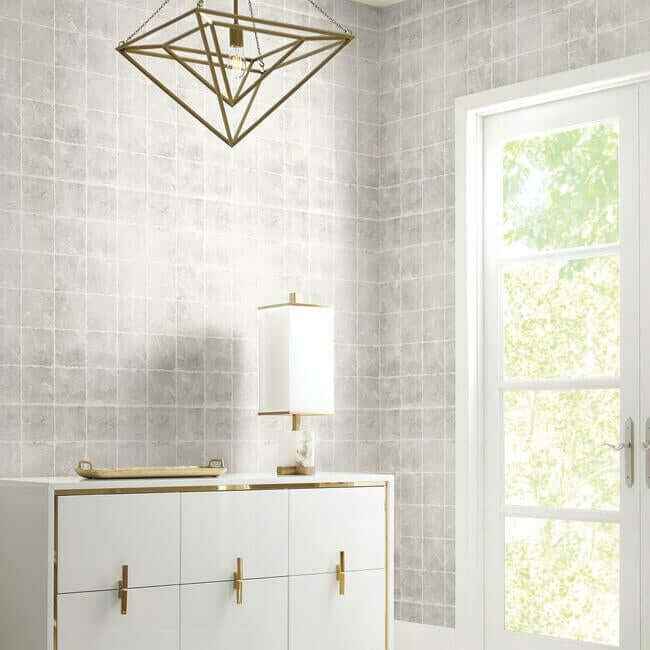 Metal Leaf Squares Black Wallpaper - York Wallcoverings - KT2101 - York Wallcoverings Wallpaper