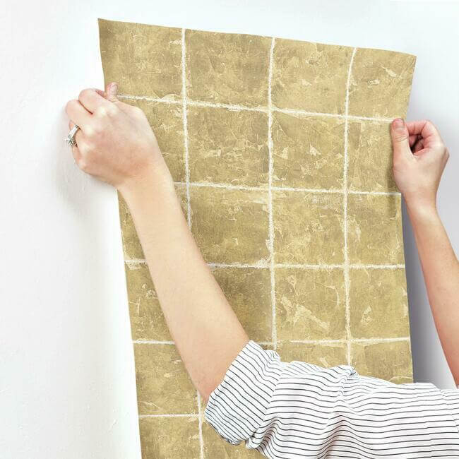 metal-leaf-squares-gold-wallpaper-york-wallcoverings-kt2102 - York Wallcoverings Wallpaper
