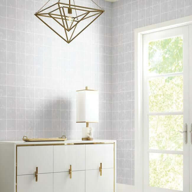 metal-leaf-squares-silver-wallpaper-york-wallcoverings-kt2103 - York Wallpaper Wallpaper