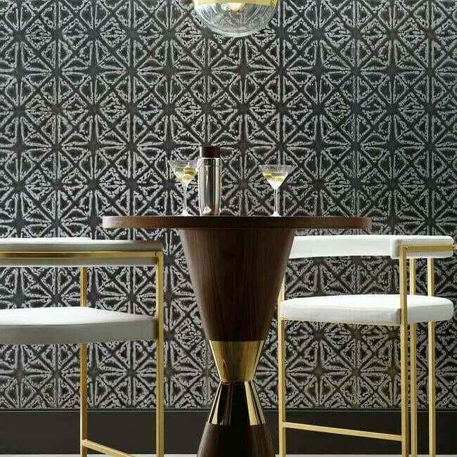 Empire Diamond Grey Wallpaper - York Wallcoverings - KT2111 - York Wallcoverings Wallpaper