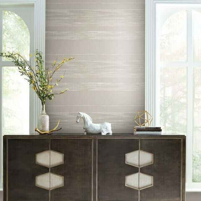 Horizontal Dry Brush Taupe Wallpaper - York Wallcoverings - KT2153