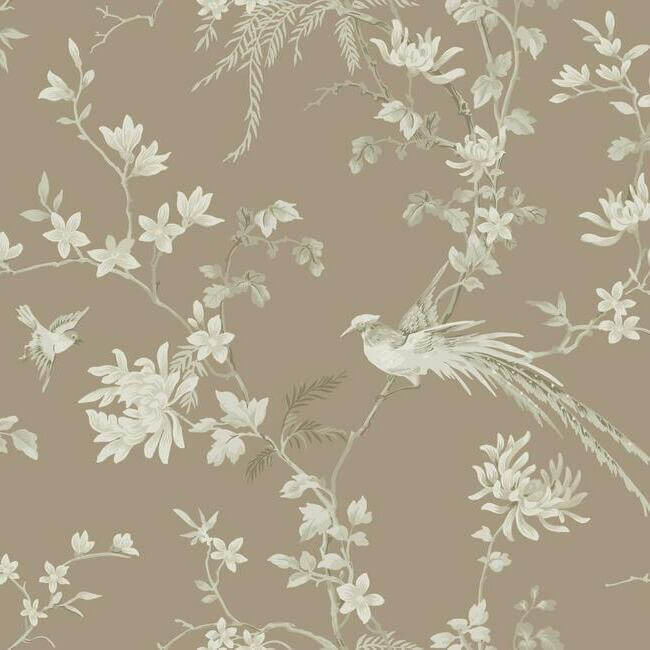 bird-blossom-chinoserie-brown-wallpaper-york-wallcoverings-kt2172 - York Wallpaper Wallpaper
