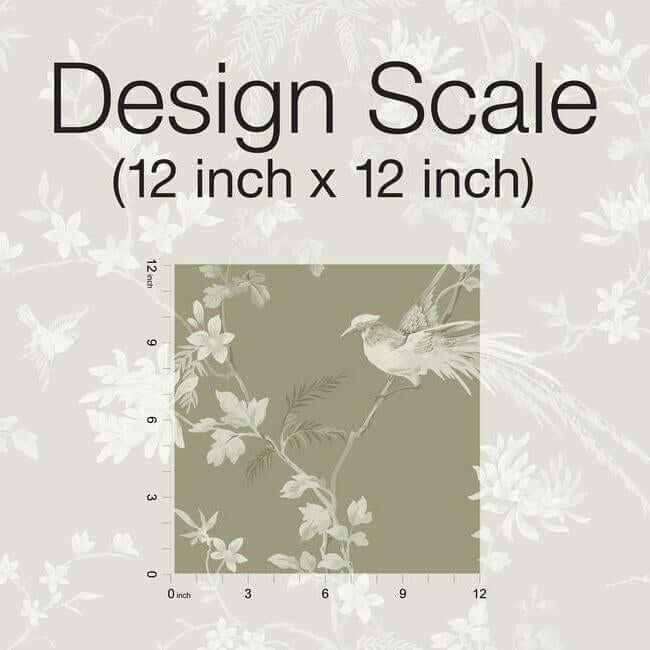 Bird & Blossom Chinoserie Brown Wallpaper - York Wallcoverings - KT2172 - York Wallcoverings Wallpaper
