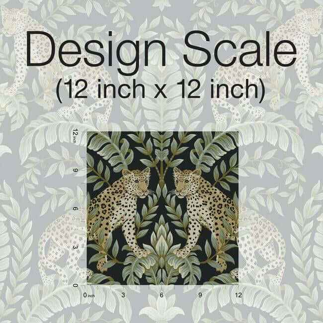 Jungle Leopard Black & Green Wallpaper - York Wallcoverings - KT2205 - York Wallcoverings Wallpaper
