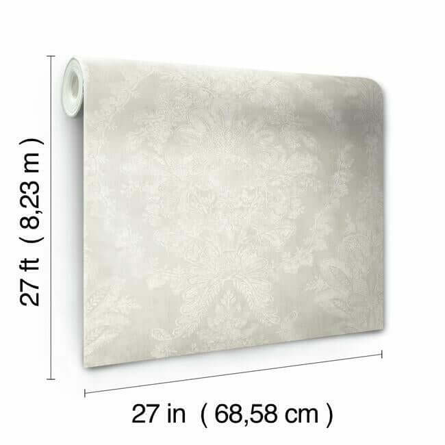 charleston-damask-cream-wallpaper-york-wallcoverings-kt2214 - York Wallcoverings Wallpaper