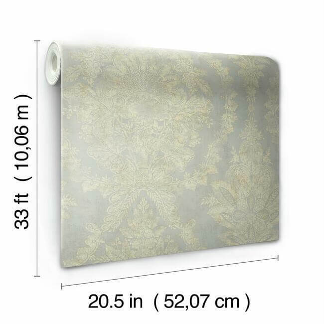 charleston-damask-silver-wallpaper-york-wallcoverings-pm9309 - York Wallpaper Wallpaper