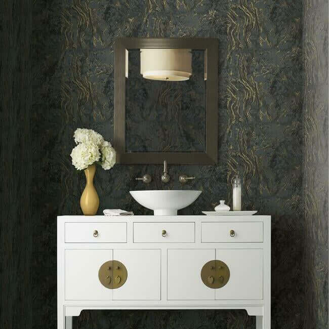 polished-marble-black-wallpaper-york-wallcoverings-kt2224 - York Wallpaper Wallpaper