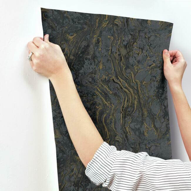 polished-marble-black-wallpaper-york-wallcoverings-kt2224 - York Wallpaper Wallpaper
