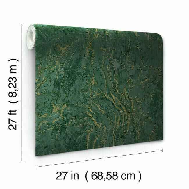 Polished Marble Green Wallpaper - York Wallcoverings - KT2222 - York Wallcoverings Wallpaper