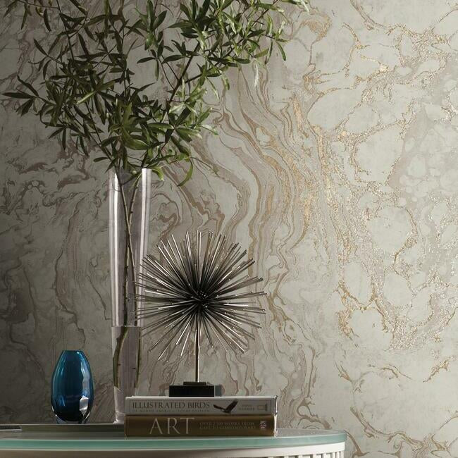 polished-marble-wallpaper-taupe-york-wallcoverings-kt2225 - York Wallcoverings Wallpaper