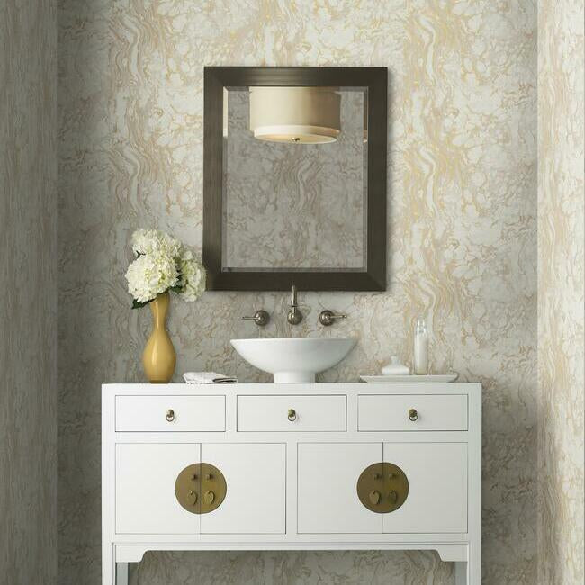 polished-marble-wallpaper-taupe-york-wallcoverings-kt2225 - York Wallcoverings Wallpaper