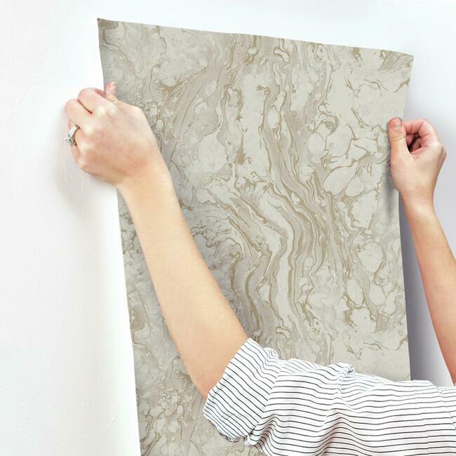 polished-marble-wallpaper-taupe-york-wallcoverings-kt2225 - York Wallcoverings Wallpaper