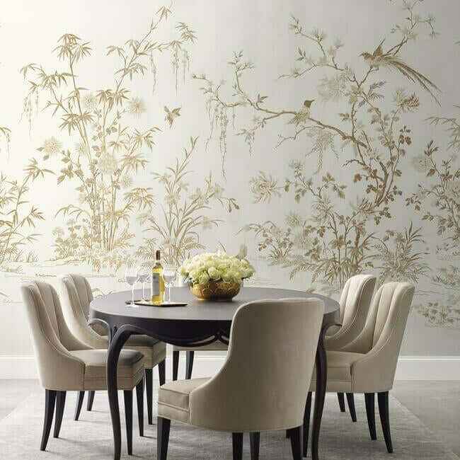 Flowering Vine Chino White Wall Mural - York Wallcoverings - KT2262M - York Wallcoverings Wallpaper