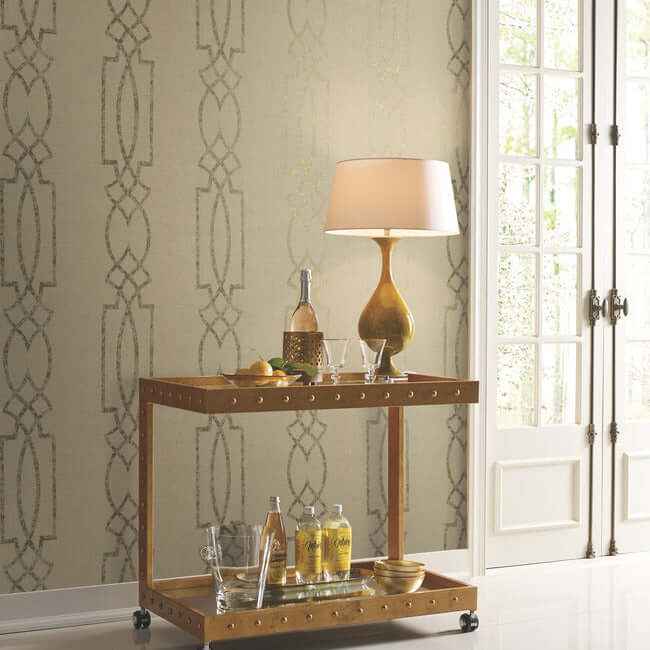 Cathedral Trellis Beige Wallpaper - York Wallcoverings - TR4269 - York Wallcoverings Wallpaper