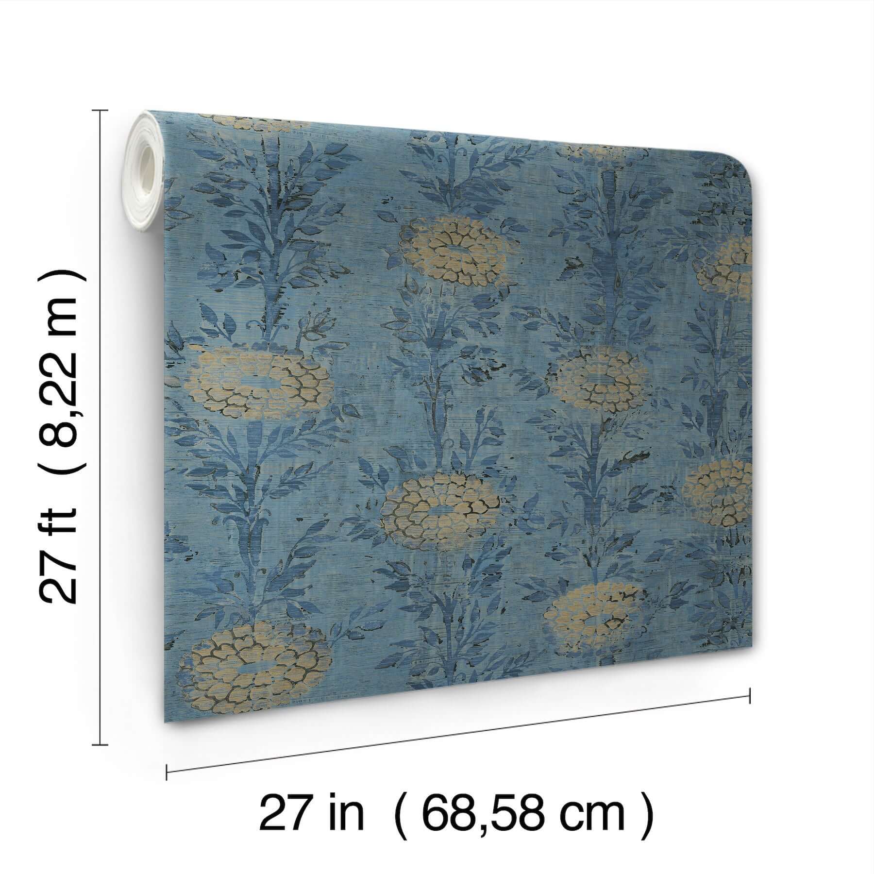 french-marigold-denim-gold-wallpaper-york-wallcoverings-af6520 - York Wallpaper Wallpaper