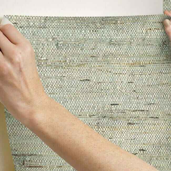Grasscloth Blue Wallpaper - York Wallcoverings - CP9348 - York Wallcoverings Wallpaper