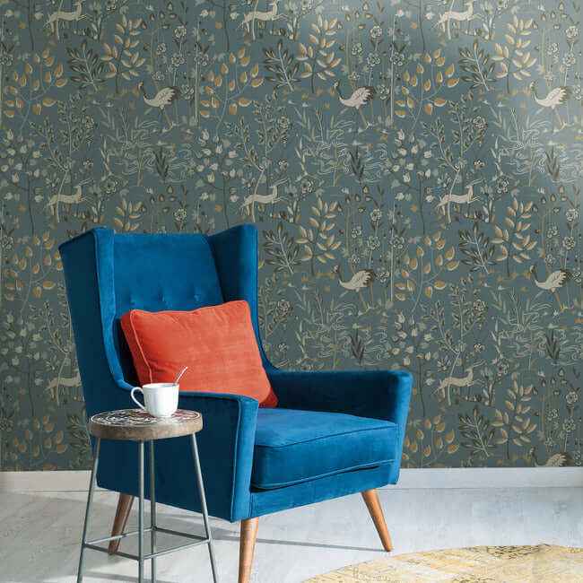Aspen Teal & Brown Wallpaper - York Wallcoverings - LL4786 - York Wallcoverings Wallpaper