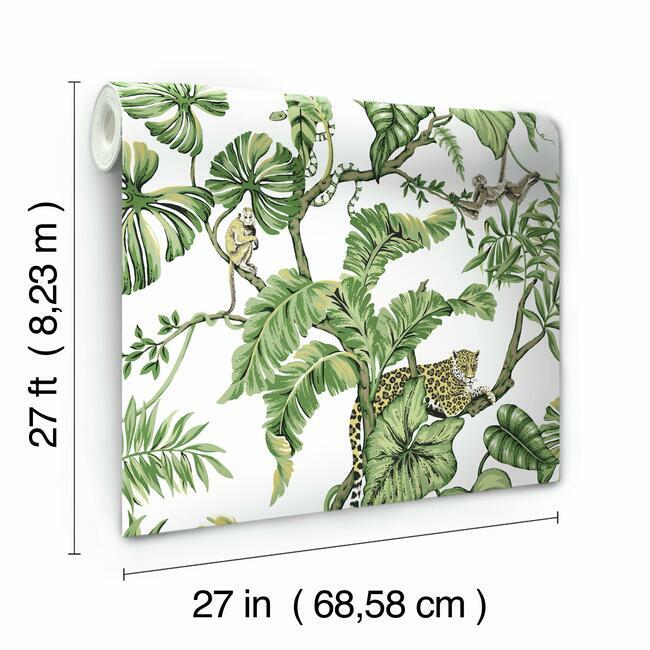 jungle-cat-wallpaper-white-york-wallcoverings-ho2145 - York Wallcoverings Wallpaper
