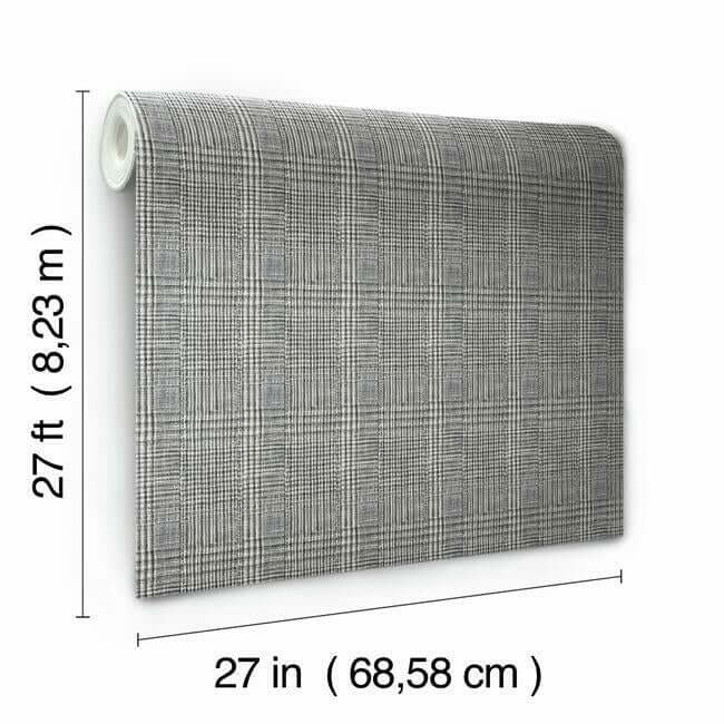 shirting-plaid-black-wallpaper-york-wallcoverings-ho2170 - York Wallpaper Wallpaper