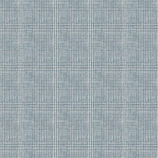 Shirting Plaid Blue Wallpaper - York Wallcoverings - HO2167 - York Wallcoverings Wallpaper