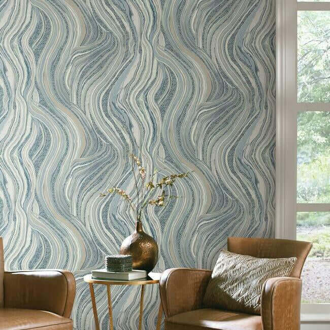 streaming-cheetah-blue-wallpaper-york-wallcoverings-ho2173 - York Wallpaper Wallpaper