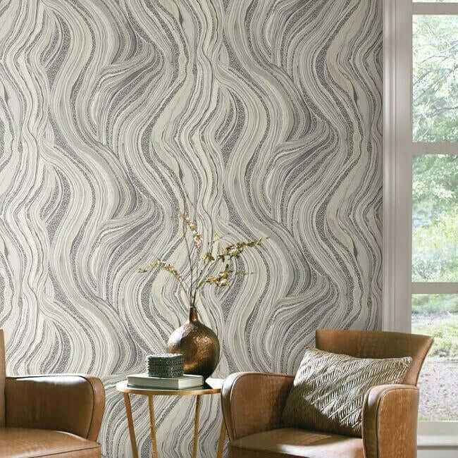 Streaming Cheetah Grey Wallpaper - York Wallcoverings - HO2172 - York Wallcoverings Wallpaper