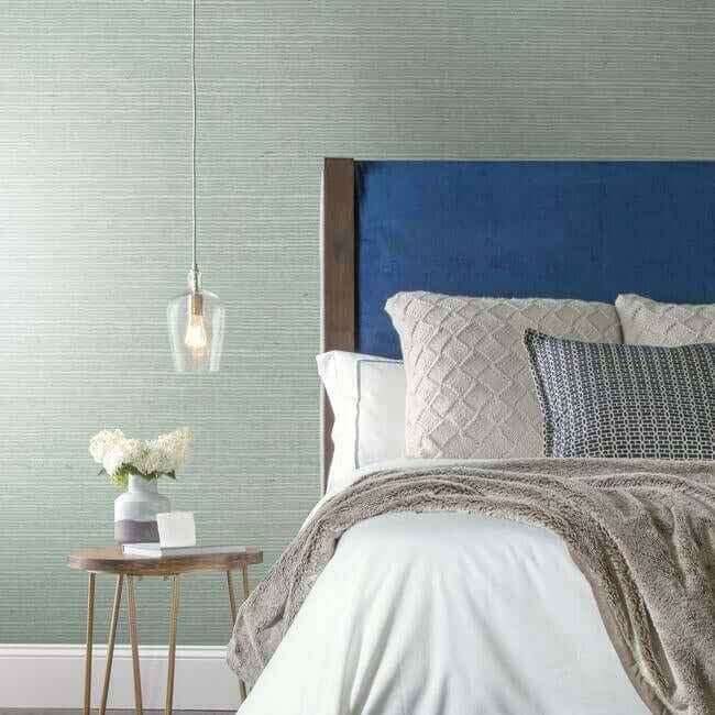 Sisal Twill Color Grasscloth Aquamarine Wallpaper - York Wallcoverings - VX2269