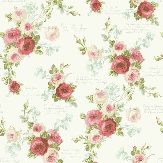 Polka Dot Plaid Pink & Blue Wallpaper - York Wallcoverings - MH1525