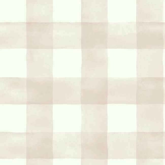 Watercolor Check Pink & White Wallpaper - York Wallcoverings - MH1517