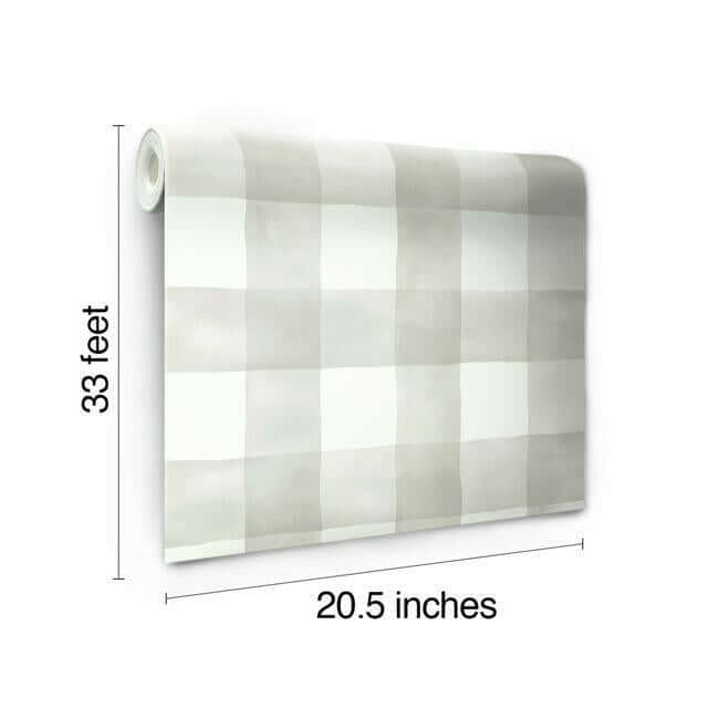 watercolor-check-grey-white-wallpaper-york-wallcoverings-mh1518 - York Wallcoverings Wallpaper