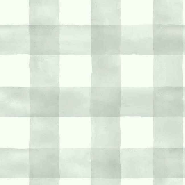 Watercolor Check Grey & White Wallpaper - York Wallcoverings - MH1519